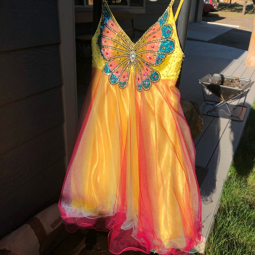 Sparkly Rainbow Butterfly Formal Dress